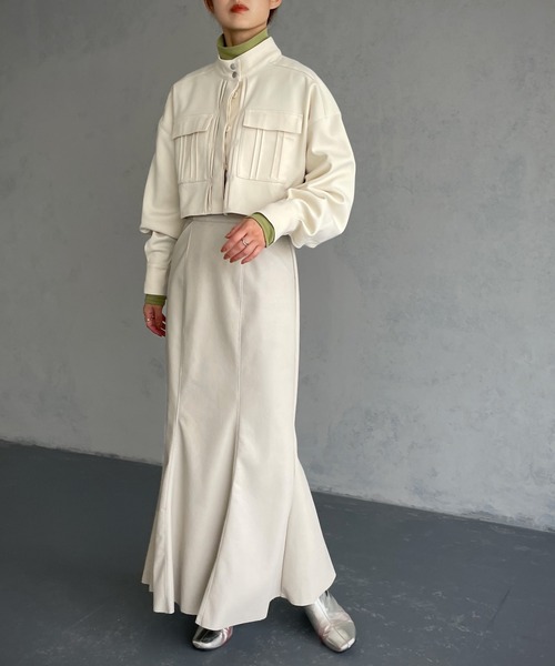 &g'aime(アンジェム)の「【&g’aime】ショート丈CPOジャケット(ブルゾン・レディース・ブラック/カーキ/アイボリー・FREE)」の14枚目の写真