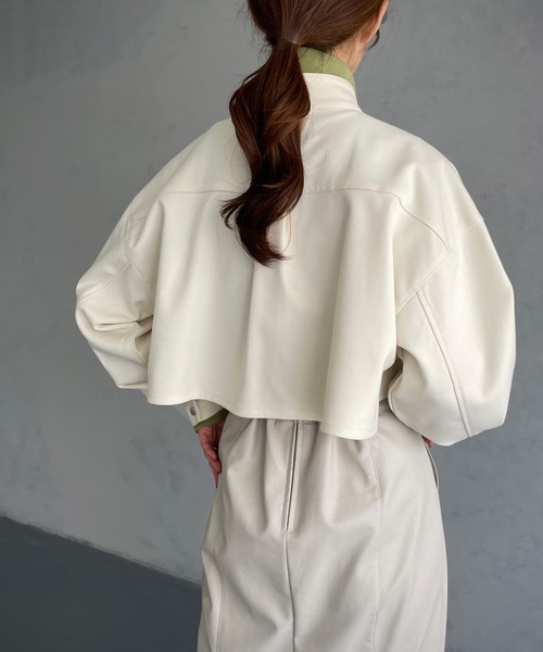 &g'aime(アンジェム)の「【&g’aime】ショート丈CPOジャケット(ブルゾン・レディース・ブラック/カーキ/アイボリー・FREE)」の11枚目の写真