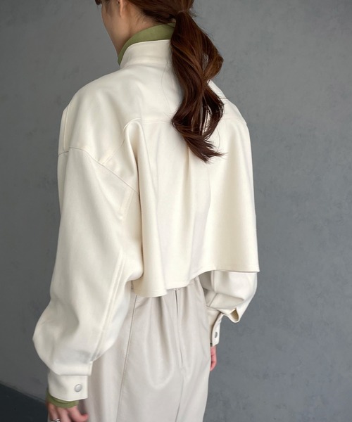 &g'aime(アンジェム)の「【&g’aime】ショート丈CPOジャケット(ブルゾン・レディース・ブラック/カーキ/アイボリー・FREE)」の12枚目の写真