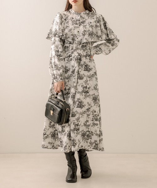 OLIVE des OLIVE（オリーブデオリーブ）の「ケーププチハイ長袖ワンピース（ワンピース・レディース・ブラック/ベージュ/グレイッシュベージュ・FREE）」の19枚目の写真