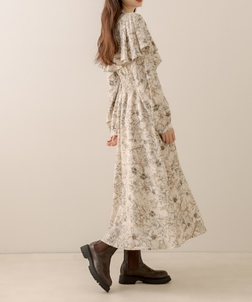 OLIVE des OLIVE（オリーブデオリーブ）の「ケーププチハイ長袖ワンピース（ワンピース・レディース・ブラック/ベージュ/グレイッシュベージュ・FREE）」の16枚目の写真