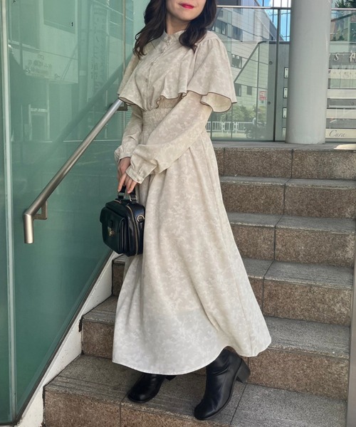 OLIVE des OLIVE（オリーブデオリーブ）の「ケーププチハイ長袖ワンピース（ワンピース・レディース・ブラック/ベージュ/グレイッシュベージュ・FREE）」の17枚目の写真