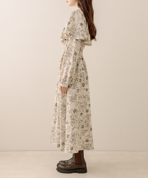 OLIVE des OLIVE（オリーブデオリーブ）の「ケーププチハイ長袖ワンピース（ワンピース・レディース・ブラック/ベージュ/グレイッシュベージュ・FREE）」の6枚目の写真