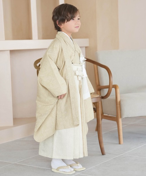 utatane(ウタタネ)の「七五三5歳用袴セット utatane ジャガードペイズリー(着物・キッズ・ベージュ・105-115cm)」の3枚目の写真