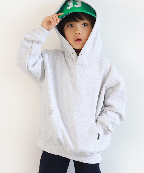 coca（coca）（コカ）の「【WEB限定セール】キッズ 親子お揃い裏起毛フーディー（スウェット・キッズ・ブルー/グレー/チャコールグレー/ブラック/ライトグレー/ネイビー/アイボリー・100/110/120/130/140）」の5枚目の写真