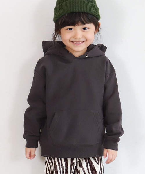 coca（coca）（コカ）の「【WEB限定セール】キッズ 親子お揃い裏起毛フーディー（スウェット・キッズ・ブルー/グレー/チャコールグレー/ブラック/ライトグレー/ネイビー/アイボリー・100/110/120/130/140）」の3枚目の写真