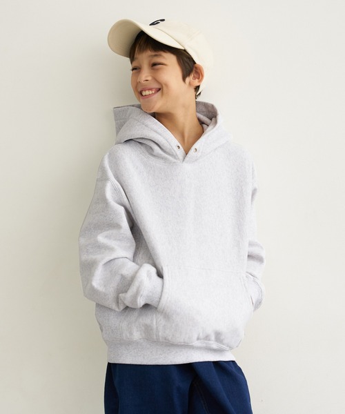 coca（coca）（コカ）の「【WEB限定セール】キッズ 親子お揃い裏起毛フーディー（スウェット・キッズ・ブルー/グレー/チャコールグレー/ブラック/ライトグレー/ネイビー/アイボリー・100/110/120/130/140）」の4枚目の写真