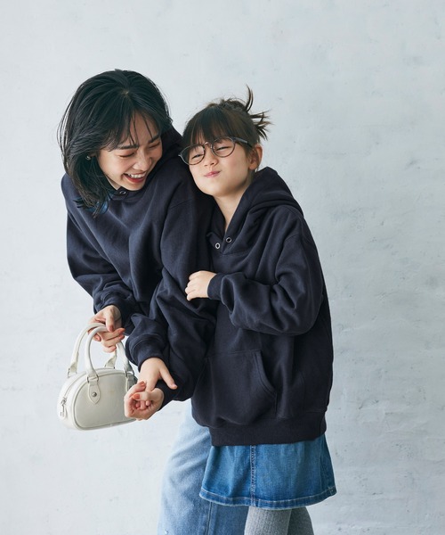 coca（coca）（コカ）の「【WEB限定セール】キッズ 親子お揃い裏起毛フーディー（スウェット・キッズ・ブルー/グレー/チャコールグレー/ブラック/ライトグレー/ネイビー/アイボリー・100/110/120/130/140）」の14枚目の写真