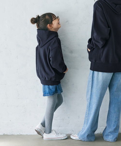 coca（coca）（コカ）の「【WEB限定セール】キッズ 親子お揃い裏起毛フーディー（スウェット・キッズ・ブルー/グレー/チャコールグレー/ブラック/ライトグレー/ネイビー/アイボリー・100/110/120/130/140）」の15枚目の写真