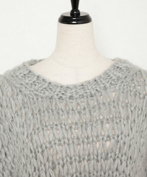 and R（アンドアール）の「ざっくり編みビッグニット（ニット/セーター・レディース・グレー・FREE）」の9枚目の写真