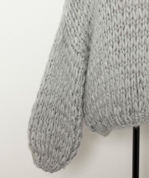 and R（アンドアール）の「ざっくり編みビッグニット（ニット/セーター・レディース・グレー・FREE）」の13枚目の写真