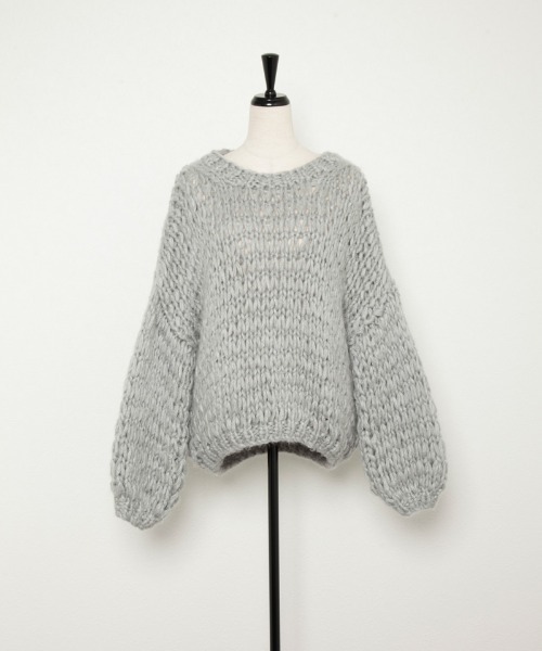 and R（アンドアール）の「ざっくり編みビッグニット（ニット/セーター・レディース・グレー・FREE）」の7枚目の写真