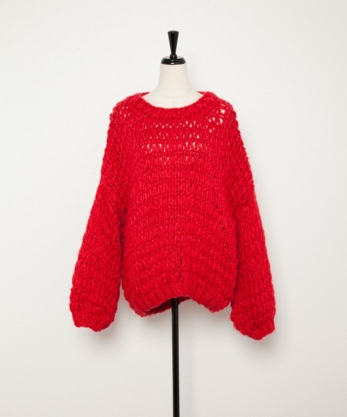 and R（アンドアール）の「ざっくり編みビッグニット（ニット/セーター・レディース・グレー・FREE）」の11枚目の写真