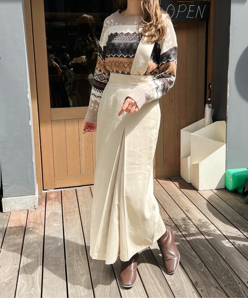 Ambre Ciel（アンブルシエル）の「ノルディックニット／【WEB/EC限定商品】（ニット/セーター・レディース・オフホワイト/グレー/ベージュ・FREE）」の9枚目の写真