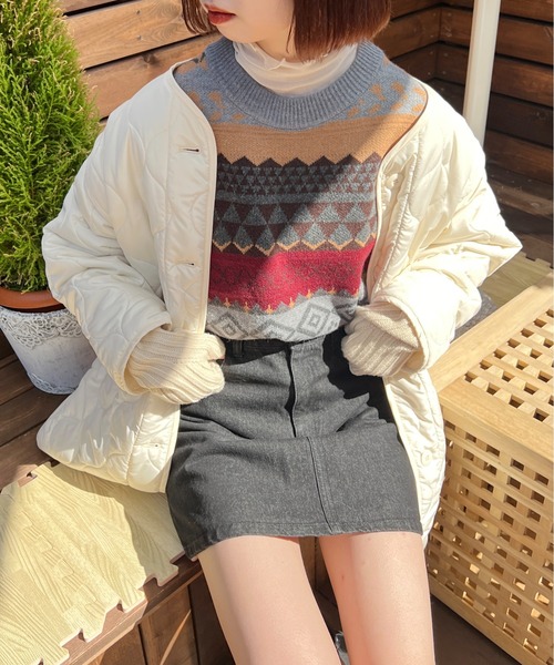 Ambre Ciel（アンブルシエル）の「ノルディックニット／【WEB/EC限定商品】（ニット/セーター・レディース・オフホワイト/グレー/ベージュ・FREE）」の13枚目の写真