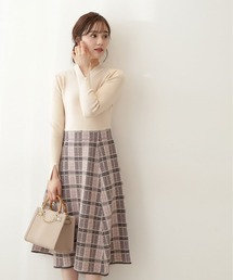 PROPORTION BODY DRESSING | チェックドッキングニットワンピース / 1212240025(ワンピース)