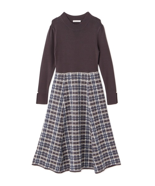 PROPORTION BODY DRESSING（プロポーションボディドレッシング）の「チェックドッキングニットワンピース / 1212240025（ワンピース・レディース・ダークグレー/オフホワイト/グレー・MEDIUM/SMALL）」の19枚目の写真