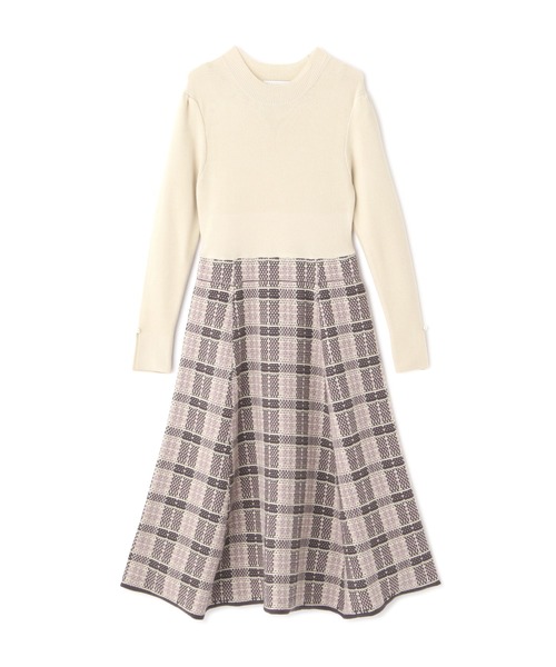 PROPORTION BODY DRESSING（プロポーションボディドレッシング）の「チェックドッキングニットワンピース / 1212240025（ワンピース・レディース・ダークグレー/オフホワイト/グレー・MEDIUM/SMALL）」の13枚目の写真