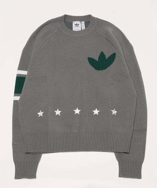 ザ*ん様 adidas アッシュグリーン グレーニットセーター 3XL adidas（アディダス）の「MC クルーネックセーター / アディダス