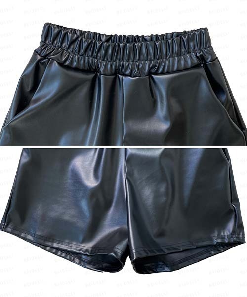 BEIDELLI（ベイデリー）の「[BELLIDE MADE] ウエストゴムフェイクレザーショートパンツ（その他パンツ・レディース・ベージュ/ブラック・FREE）」の17枚目の写真
