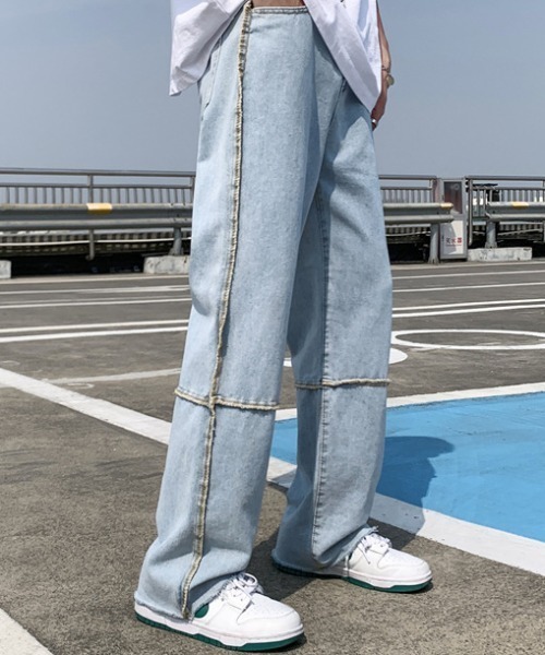 MGV(エムジーヴィー)の「ストレートラインデニム(デニムパンツ・メンズ・ブラック/ライトブルー/ホワイト・MEDIUM/LARGE/X-LARGE)」の1枚目の写真