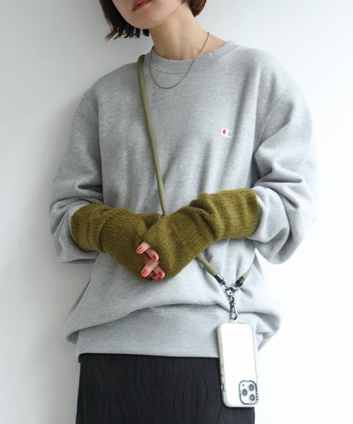 notch.（ノッチ）の「ウール混アームウォーマー（手袋・レディース・グリーン/ライトグレー/ブルー・ONESIZE）」の13枚目の写真