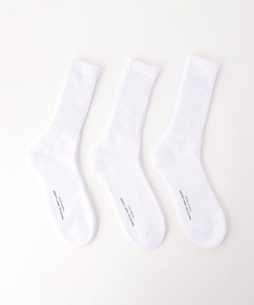 green label relaxing(グリーンレーベルリラクシング)の「GLR クルー 3P ソックス(ソックス/靴下・メンズ・ナチュラル/その他1/オフホワイト/ホワイト/その他2/その他3/その他4/その他5/その他6・FREE)」の2枚目の写真