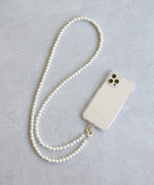 Chico（チコ）の「パールスマホショルダーストラップ（スマホグッズ・レディース・ホワイト/シルバー・FREE）」の6枚目の写真