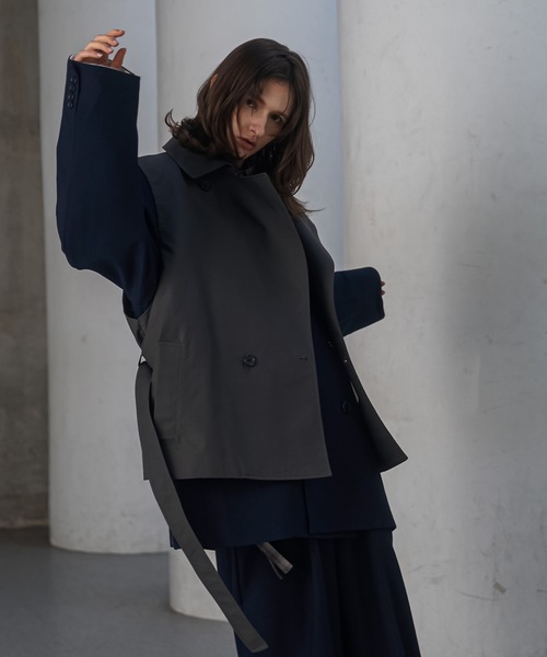 shiki tokyo（シキトウキョウ）の「Oversized Trench Vest / オーバーサイズトレンチベスト（ベスト・メンズ・チャコールグレー/ベージュ・SMALL/MEDIUM/LARGE）」の3枚目の写真