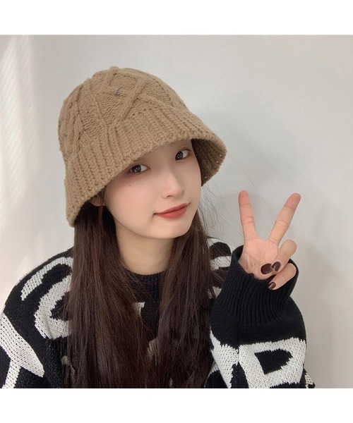 Burner（バーナー）の「【27 BURNER SELECT】ローゲージニット バゲットハット（ハット・レディース・アイボリー/ライトブラウン/グレー/ブラック・FREE）」の4枚目の写真