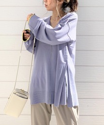 Q | サイドスリットVネックニット(ニット/セーター)