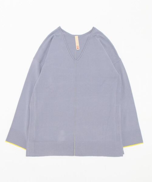 Q（キュー）の「サイドスリットVネックニット（ニット/セーター・レディース・ラベンダー/チャコールグレー・MEDIUM）」の12枚目の写真