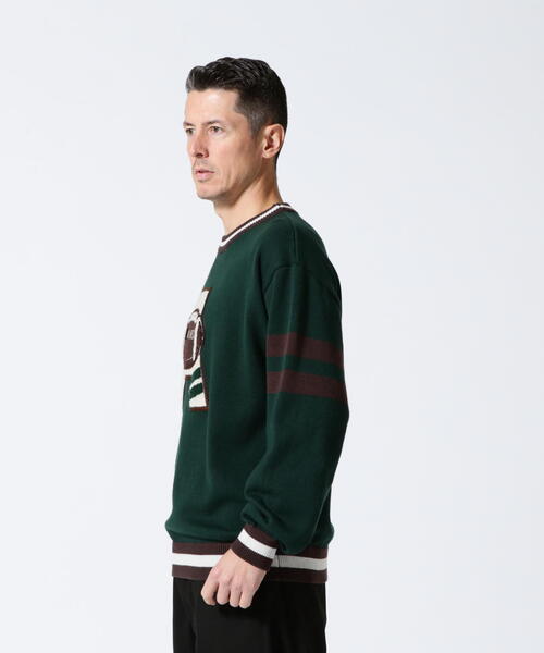 AVIREX（アヴィレックス）の「【WEB&DEPOT限定】COLLEGE LINE KNIT / カレッジ ライン ニット / AVIREX / アヴィレックス（ニット/セーター・レディース・ブラック/その他6/ダークグリーン系・L/M/XL）」の12枚目の写真