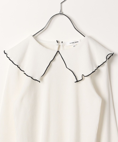 GLOBAL WORK(グローバルワーク)の「ヘビロッTEE/セーラーカラー/179995(Tシャツ/カットソー・キッズ・ホワイト系その他5/グレー系その他・100cm/110cm/140cm/150cm/120cm/130cm/160cm)」の14枚目の写真