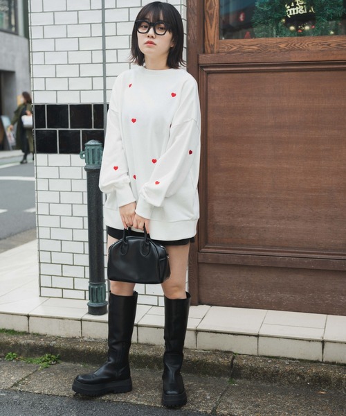 WEGO(ウィゴー)の「WEGO/総柄刺繍スウェット(スウェット・レディース・ブラック/グレー系その他/ブルー/ホワイト/パープル/杢グレー・FREE)」の9枚目の写真