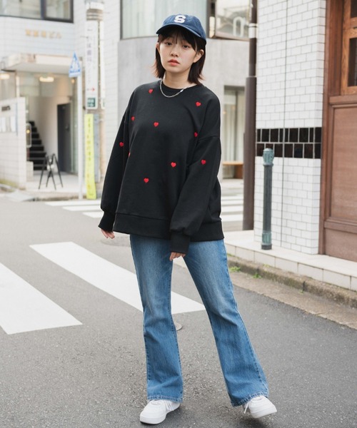 WEGO(ウィゴー)の「WEGO/総柄刺繍スウェット(スウェット・レディース・ブラック/グレー系その他/ブルー/ホワイト/パープル/杢グレー・FREE)」の13枚目の写真
