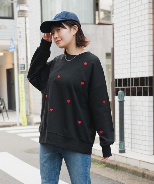 WEGO(ウィゴー)の「WEGO/総柄刺繍スウェット(スウェット・レディース・ブラック/グレー系その他/ブルー/ホワイト/パープル/杢グレー・FREE)」の10枚目の写真