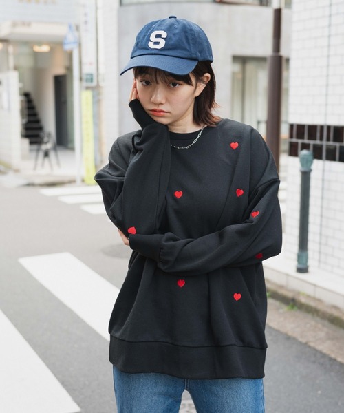 WEGO(ウィゴー)の「WEGO/総柄刺繍スウェット(スウェット・レディース・ブラック/グレー系その他/ブルー/ホワイト/パープル/杢グレー・FREE)」の11枚目の写真