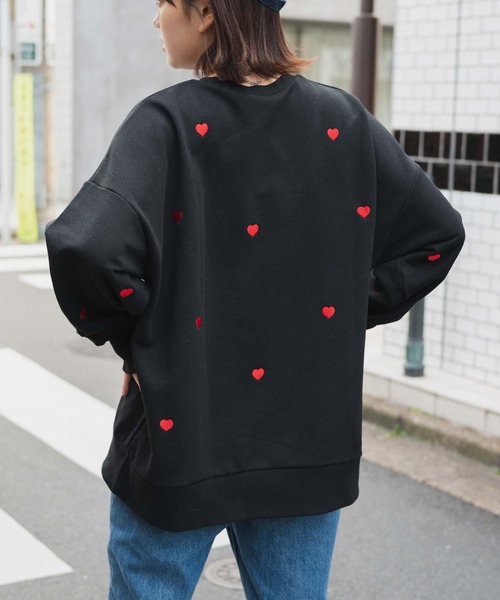WEGO(ウィゴー)の「WEGO/総柄刺繍スウェット(スウェット・レディース・ブラック/グレー系その他/ブルー/ホワイト/パープル/杢グレー・FREE)」の12枚目の写真