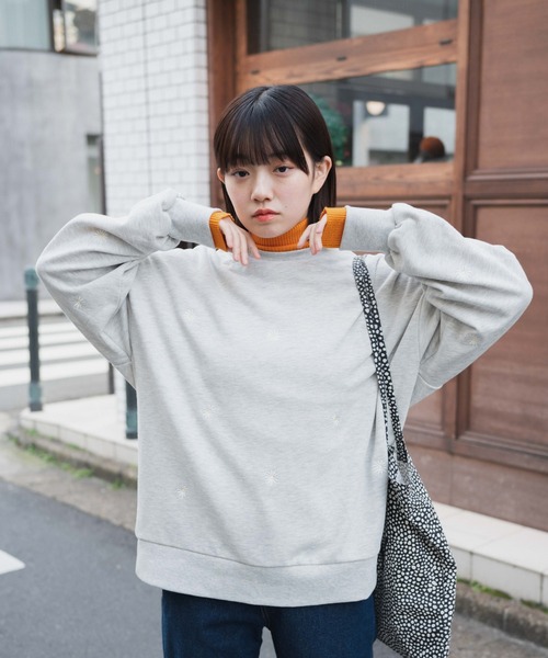 WEGO(ウィゴー)の「WEGO/総柄刺繍スウェット(スウェット・レディース・ブラック/グレー系その他/ブルー/ホワイト/パープル/杢グレー・FREE)」の15枚目の写真