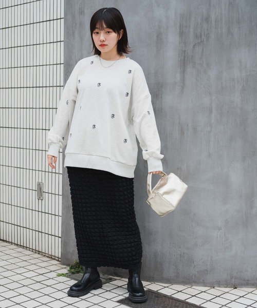 WEGO(ウィゴー)の「WEGO/総柄刺繍スウェット(スウェット・レディース・ブラック/グレー系その他/ブルー/ホワイト/パープル/杢グレー・FREE)」の21枚目の写真