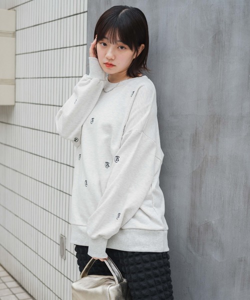 WEGO(ウィゴー)の「WEGO/総柄刺繍スウェット(スウェット・レディース・ブラック/グレー系その他/ブルー/ホワイト/パープル/杢グレー・FREE)」の19枚目の写真