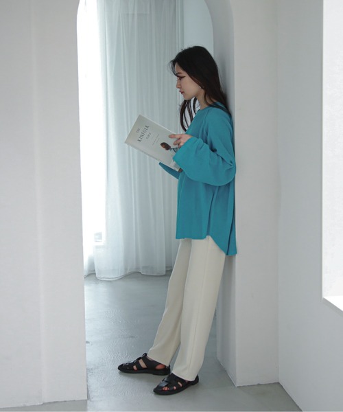 feepur（フェピュール）の「【ハンドウォッシャブル】サーマルライクオーバーニット（ニット/セーター・レディース・オレンジ/ブルー/ブラック/オフホワイト/ピンク・MEDIUM）」の17枚目の写真