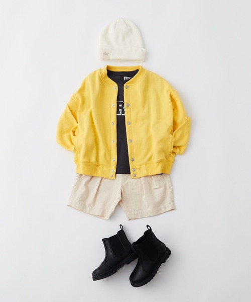 CIAOPANIC TYPY(チャオパニックティピー)の「【KIDS】スウェットスタジャン/スナップカーディガン(スタジャン・キッズ・グレー/イエロー・S/M/L/XL/XXL)」の4枚目の写真