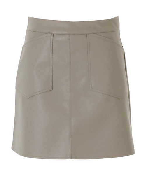 AMBIENT（アンビエント）の「アウトポケットレザーミニスカート（スカート・レディース・アイボリー/ブラック/グレー・S/M）」の5枚目の写真