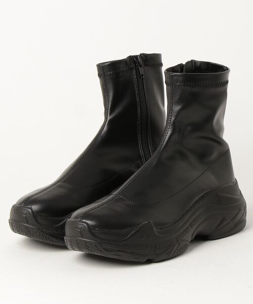 LOVEHUNTER(ラブハンター)の「LOVEHUNTER/厚底スニーカーソールストレッチブーツ(1532)(ブーツ・レディース・ブラック/ブラック系その他・L/M/S/LL)」の4枚目の写真