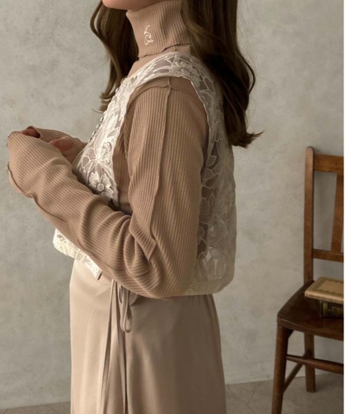 apres jour clair(アプレジュールクレア)の「【apres jour clair】指開きハイネックカットソー【ZOZOTOWN限定アイテム】(Tシャツ/カットソー・レディース・アイボリー/ライトブラウン/ピンクベージュ・フリー/X-LARGE)」の8枚目の写真