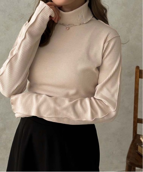 apres jour clair(アプレジュールクレア)の「【apres jour clair】指開きハイネックカットソー【ZOZOTOWN限定アイテム】(Tシャツ/カットソー・レディース・アイボリー/ライトブラウン/ピンクベージュ・フリー/X-LARGE)」の16枚目の写真