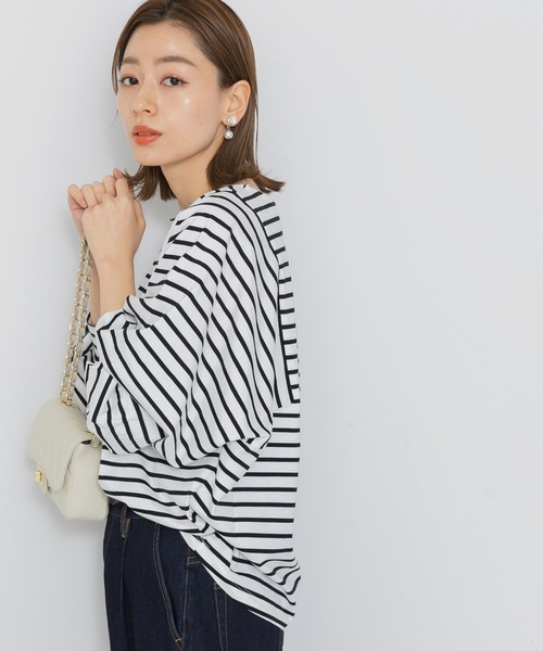 URBAN RESEARCH Sonny Label(アーバンリサーチサニーレーベル)の「パターンボーダードルマンプルオーバー(Tシャツ/カットソー・レディース・ブラック/ミント/グレー・FREE)」の2枚目の写真