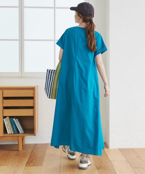 ANGIE（アンジー）の「コットンAラインマキシワンピース（ワンピース・レディース・ネイビー/レッド/ブラック/ブルーグリーン/ブラウン/ブルー・FREE）」の11枚目の写真